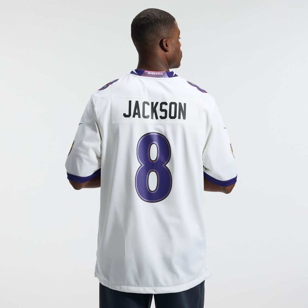 Lamar Jackson Baltimore Ravens Nike White Game Jersey