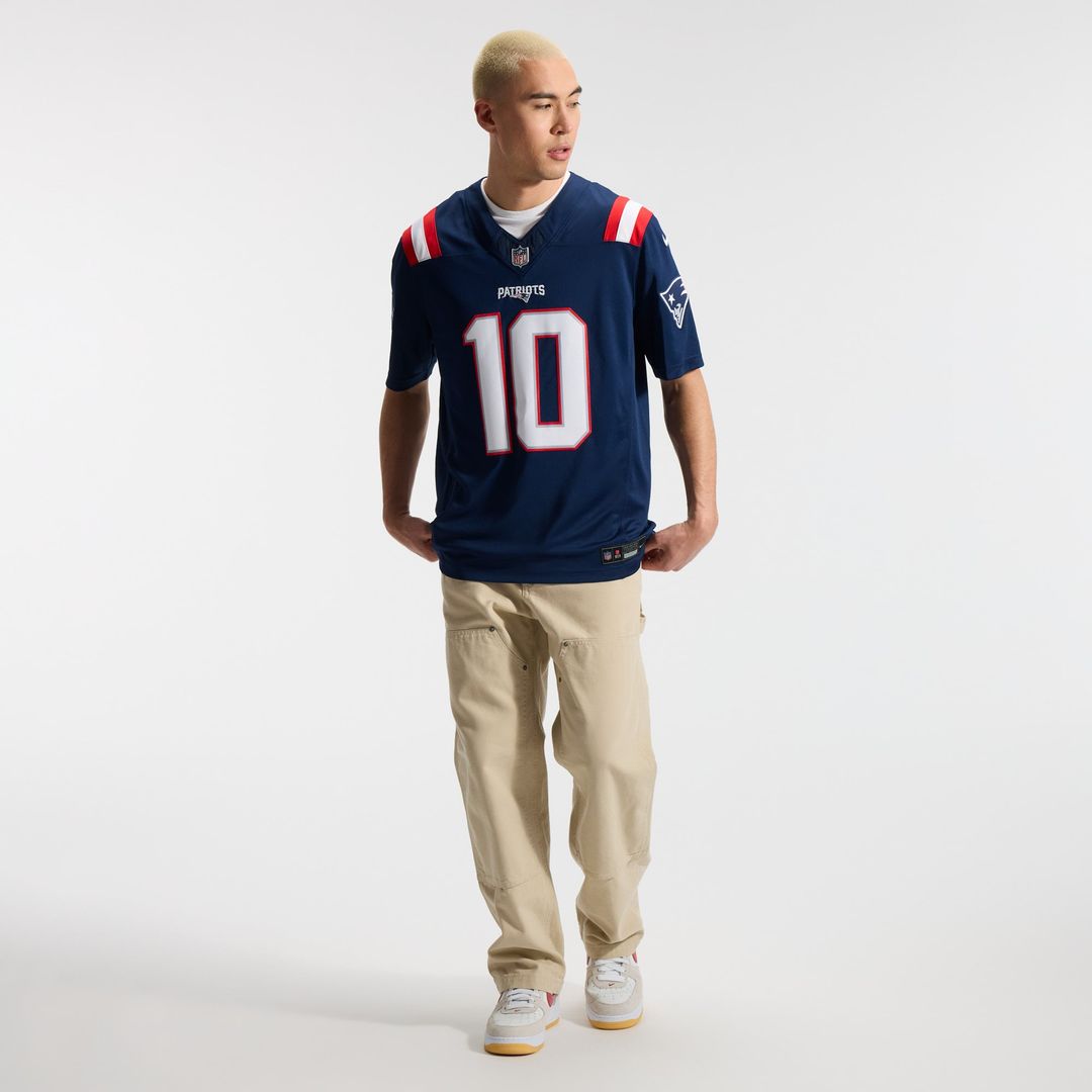 Drake Maye New England Patriots Nike Navy Team Vapor F.U.S.E. Stitched Limited Jersey