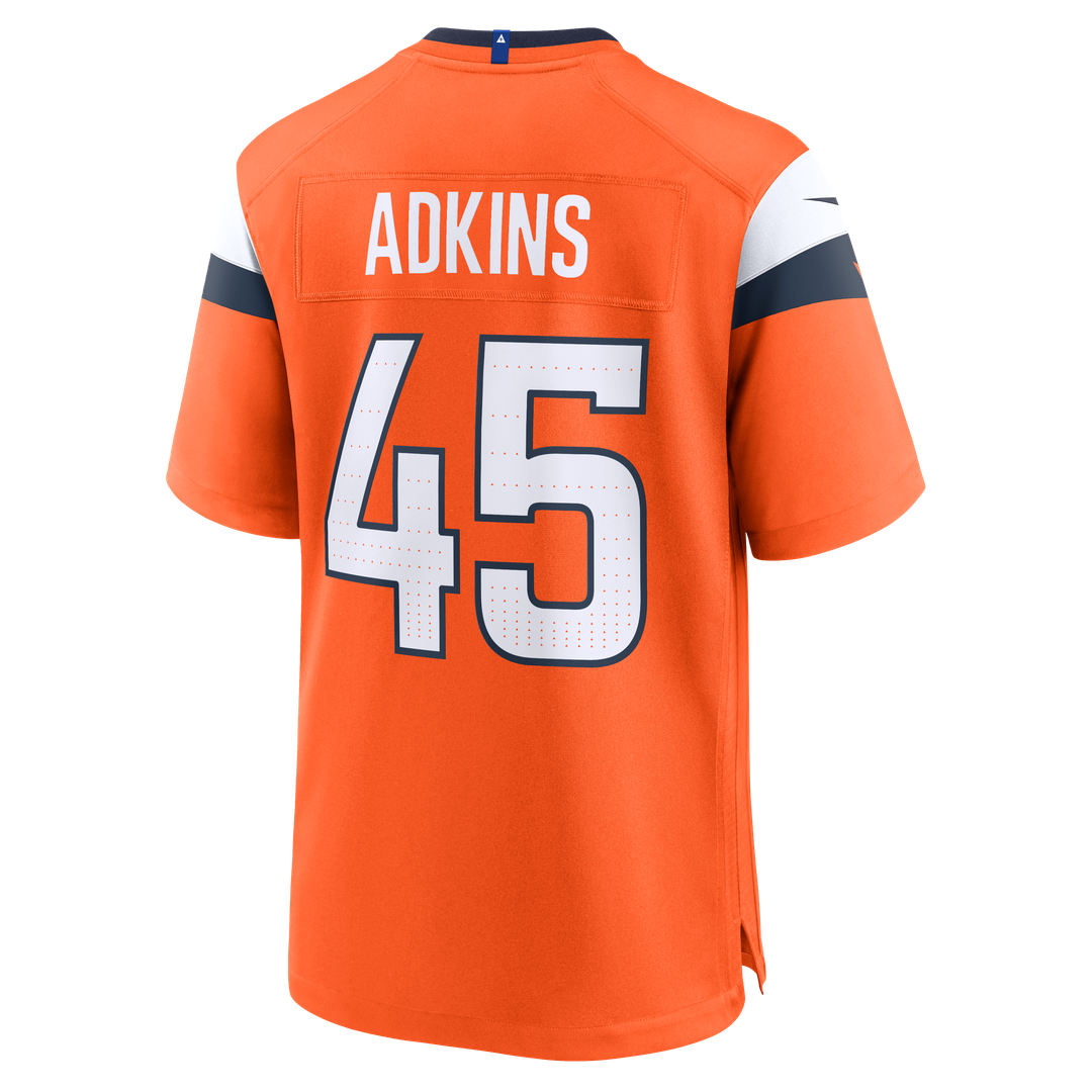 Nate Adkins Denver Broncos Nike Orange Team Game Jersey