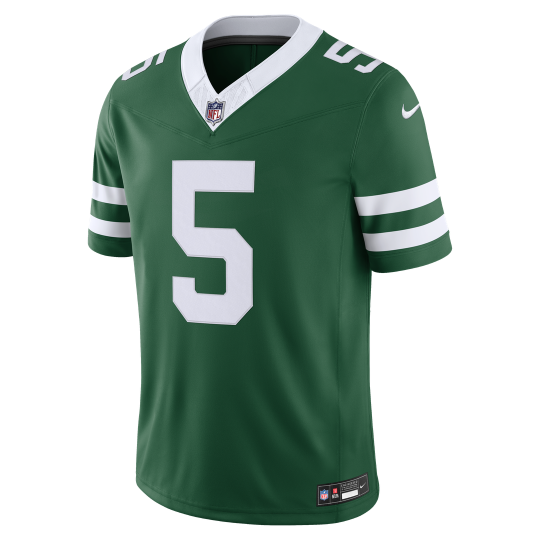Garrett Wilson New York Jets Nike Legacy Green Team Vapor F.U.S.E. Stitched Limited Jersey