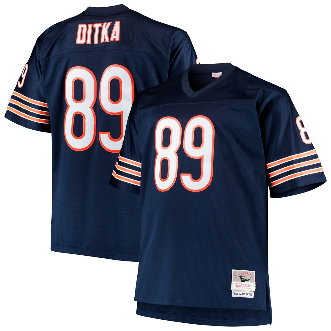 Mike Ditka Chicago Bears Mitchell & Ness Navy Big & Tall 1966 Retired Player Replica Jersey