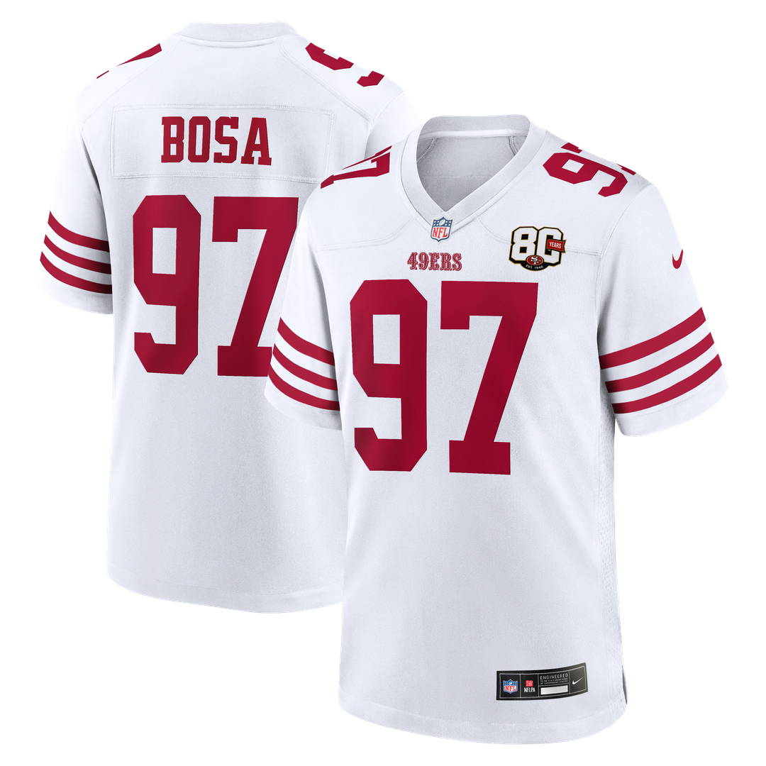 Nick Bosa San Francisco 49ers Nike White 80th Anniversary Game Jersey