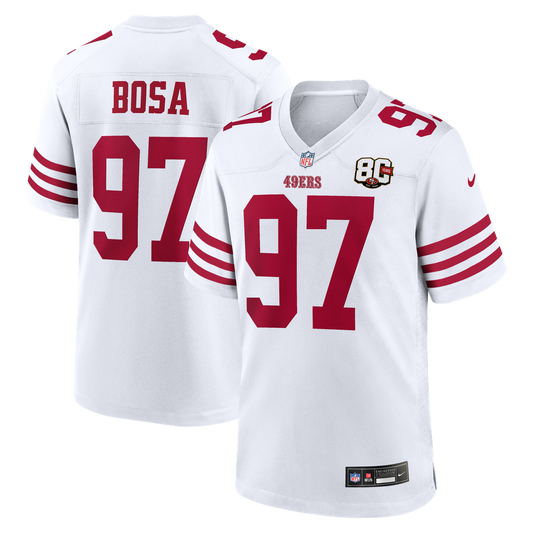 Nick Bosa San Francisco 49ers Nike White 80th Anniversary Game Jersey
