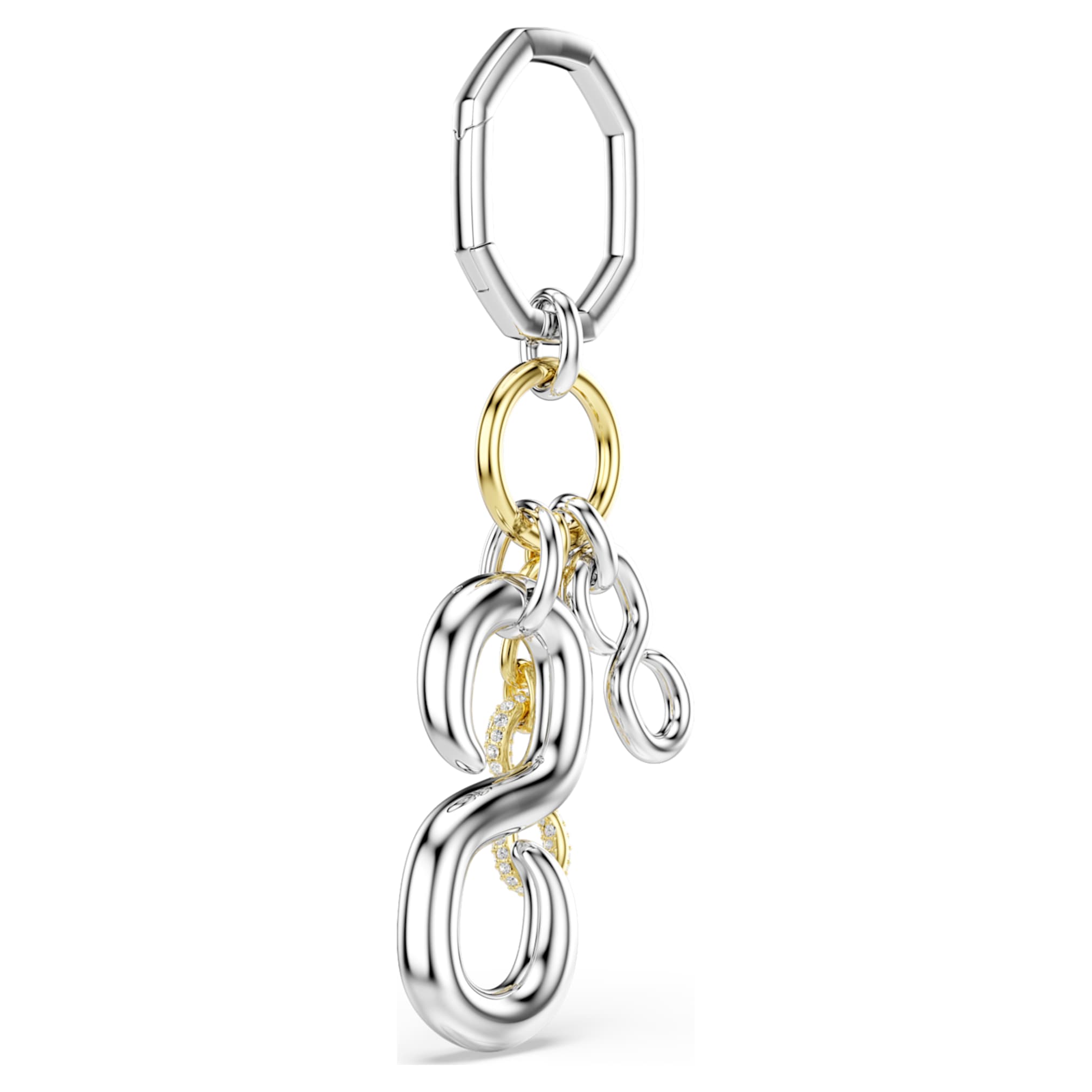 Swarovski Bag charm Round cut, White, Mixed metal finish