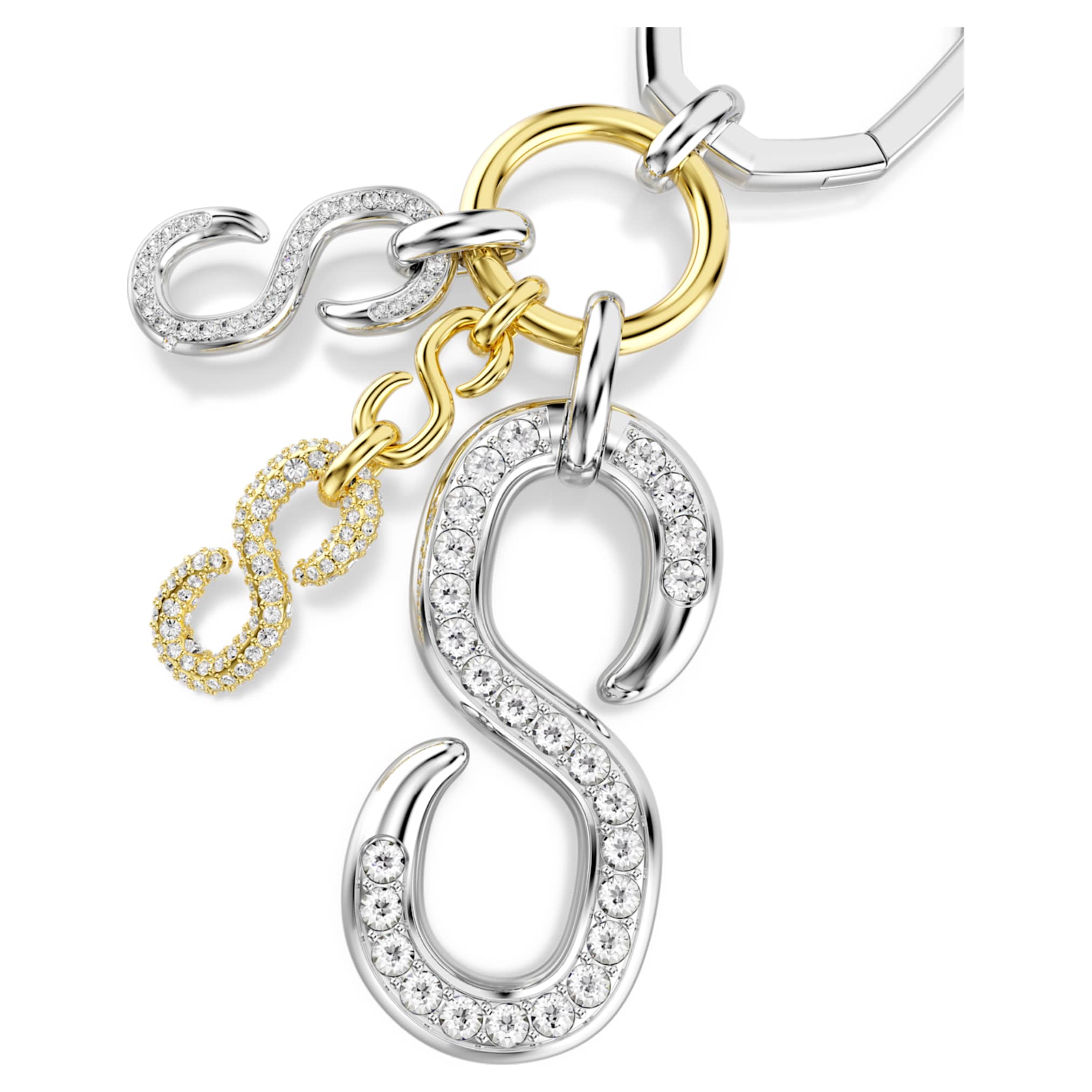 Swarovski Bag charm Round cut, White, Mixed metal finish