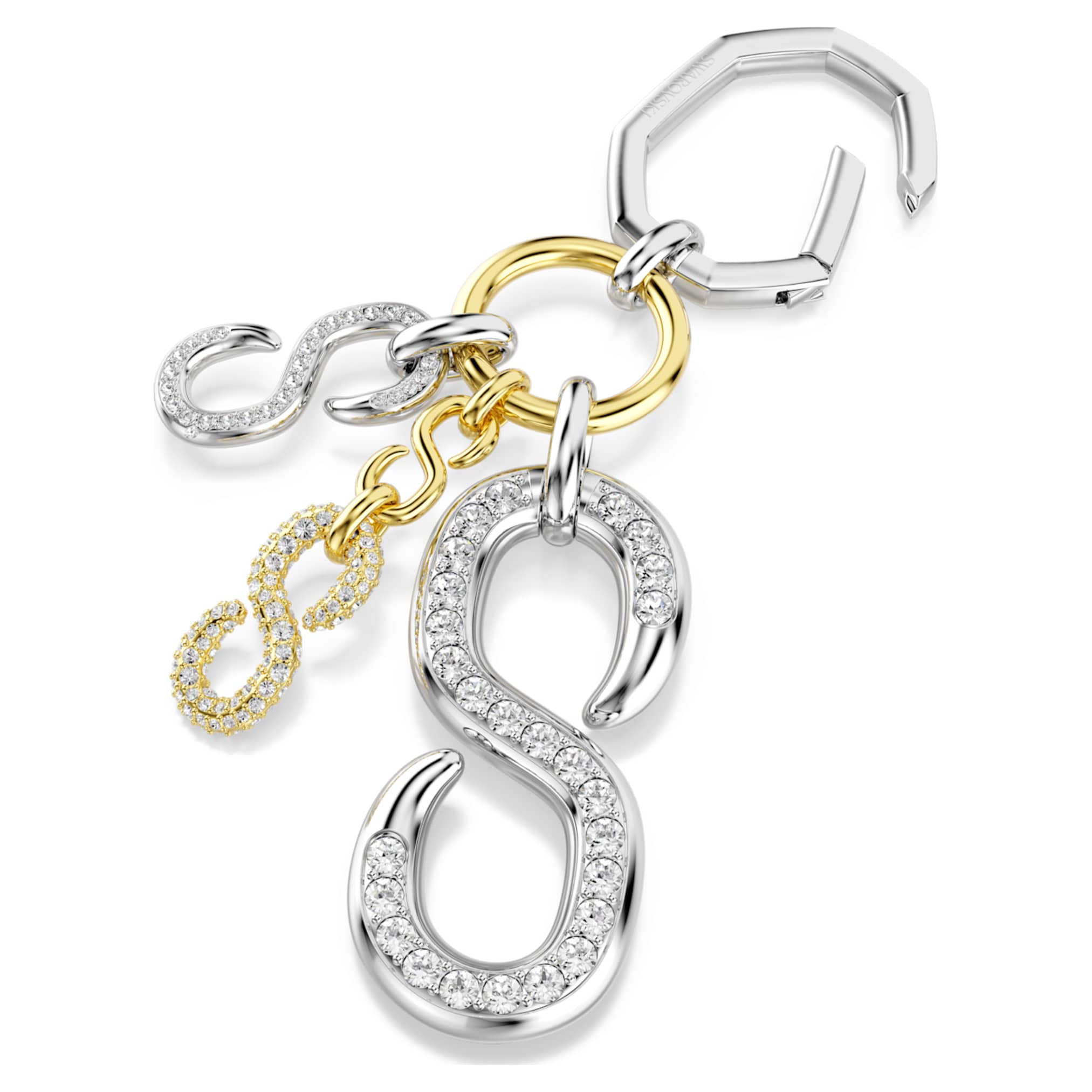 Swarovski Bag charm Round cut, White, Mixed metal finish