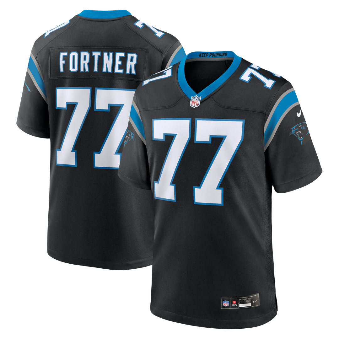 Luke Fortner Carolina Panthers Nike Black Team Game Jersey