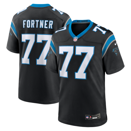 Luke Fortner Carolina Panthers Nike Black Team Game Jersey