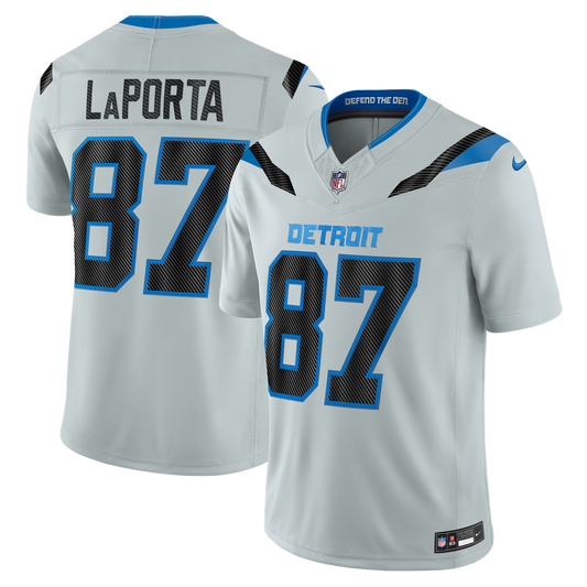 Sam LaPorta Detroit Lions Nike Silver 2026 Rivalries Collection Stitched Limited Jersey