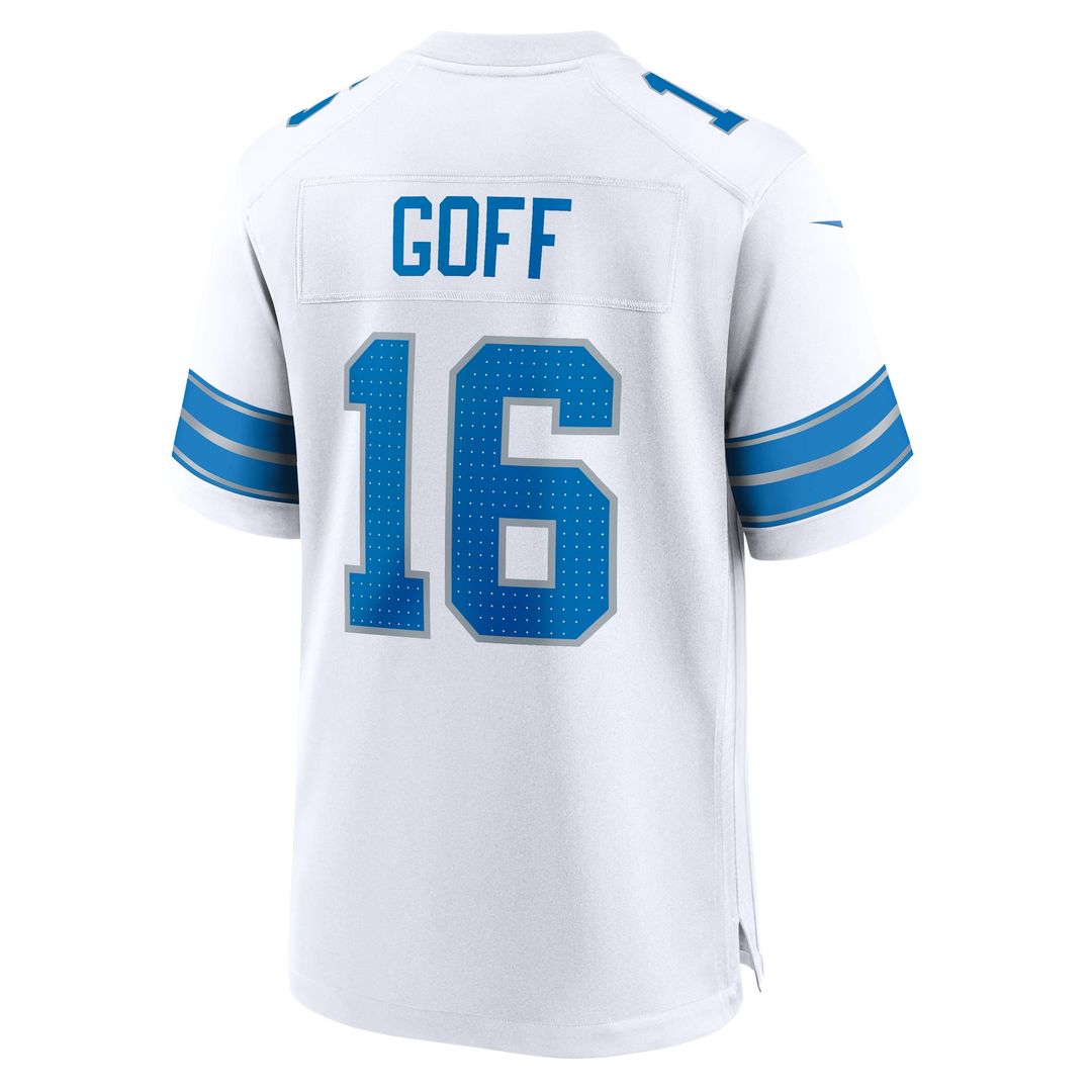 Jared Goff Detroit Lions Nike White Game Jersey