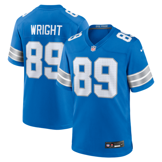 Brock Wright Detroit Lions Nike Blue Team Game Jersey