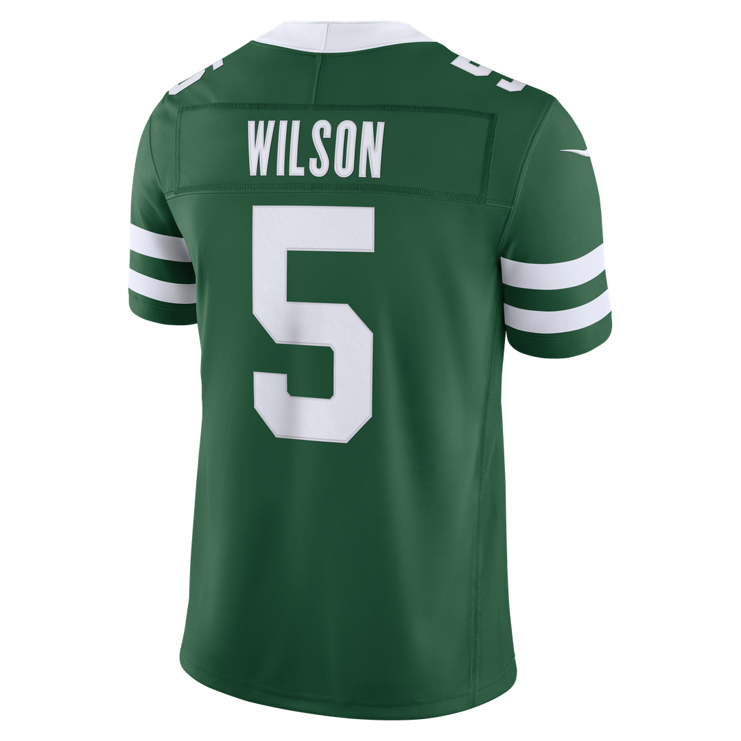 Garrett Wilson New York Jets Nike Legacy Green Team Vapor F.U.S.E. Stitched Limited Jersey