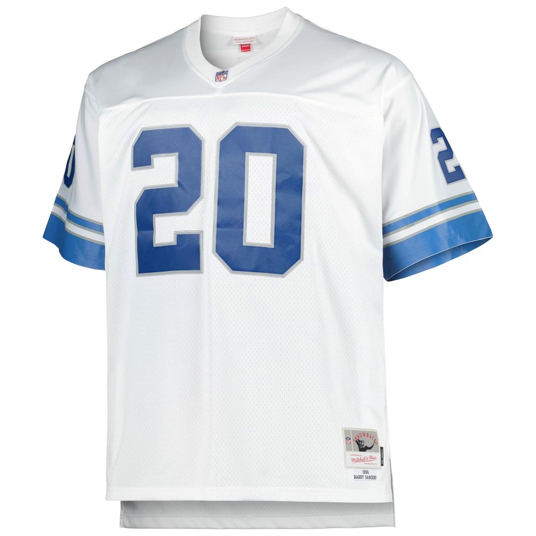 Barry Sanders Detroit Lions Mitchell & Ness White Big & Tall 1996 Retired Player Replica Jersey