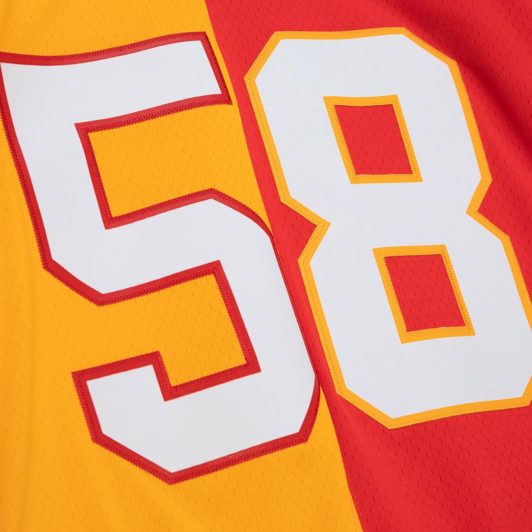 Derrick Thomas Kansas City Chiefs Mitchell & Ness Red/Gold 1994 Split Legacy Replica Jersey