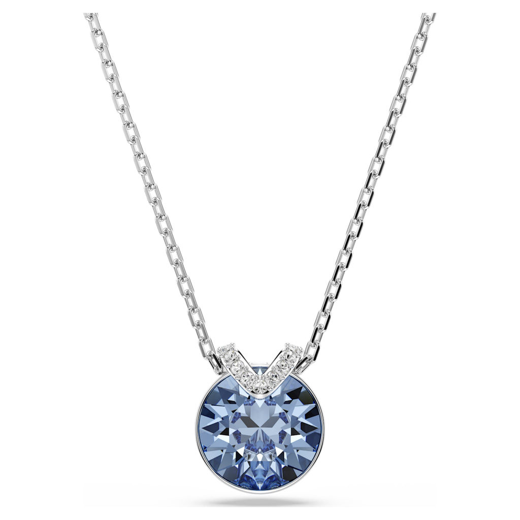 Swarovski Bella V pendant Round cut, Pink, Rhodium plated