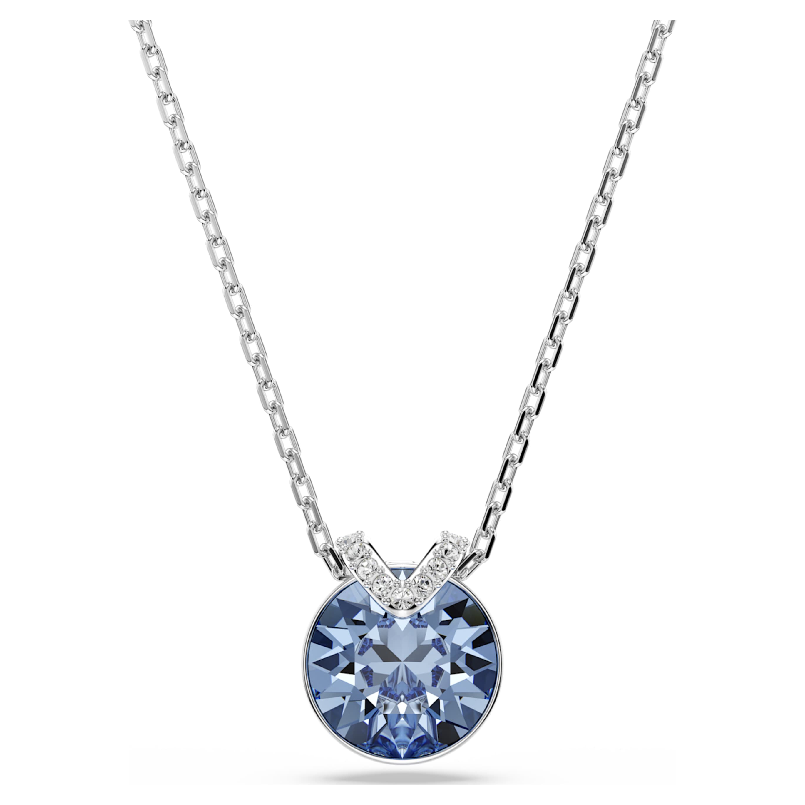 Swarovski Bella V pendant Round cut, Green, 18K gold finish