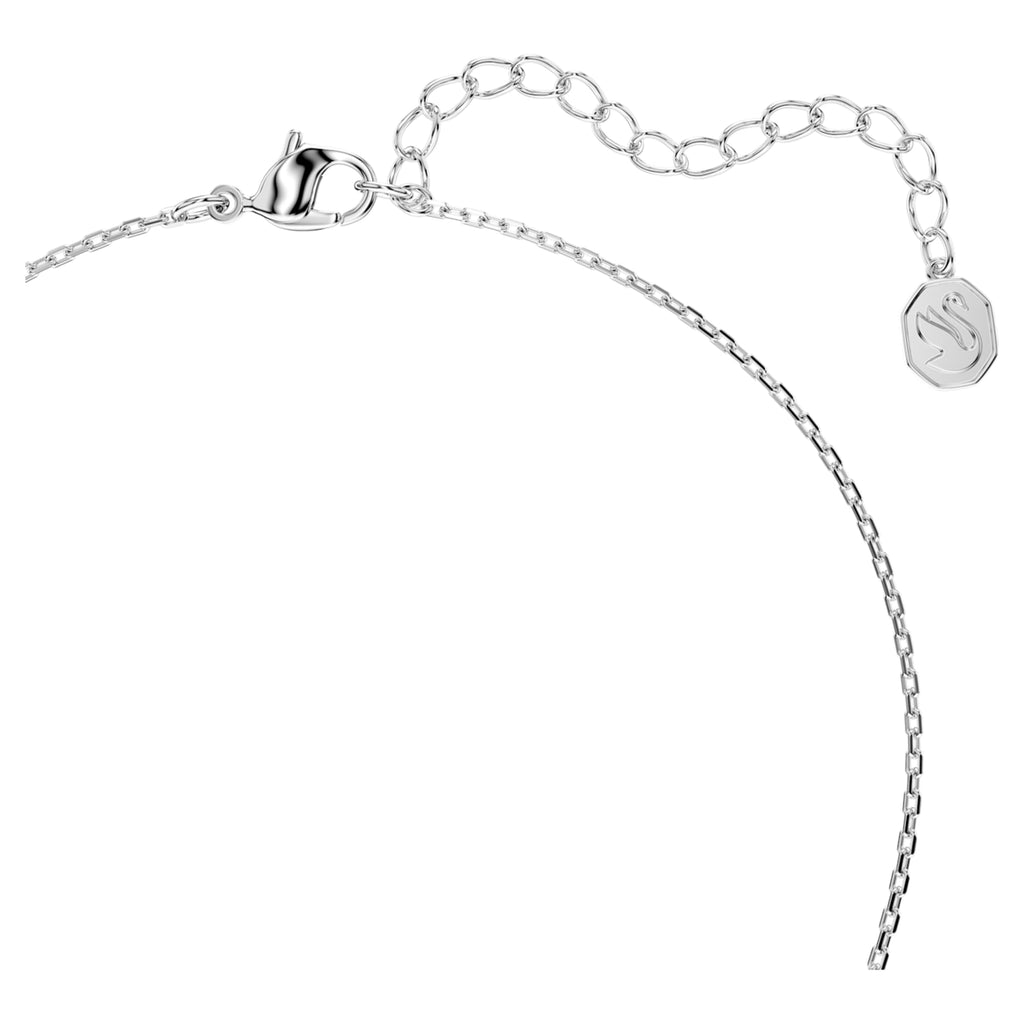 Swarovski Bella V pendant Round cut, Blue, Rhodium plated