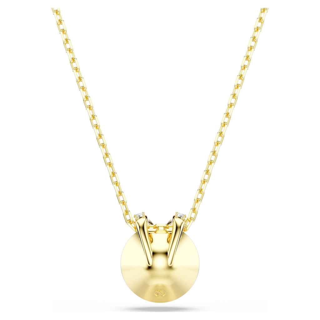 Swarovski Bella V pendant Round cut, Green, 18K gold finish