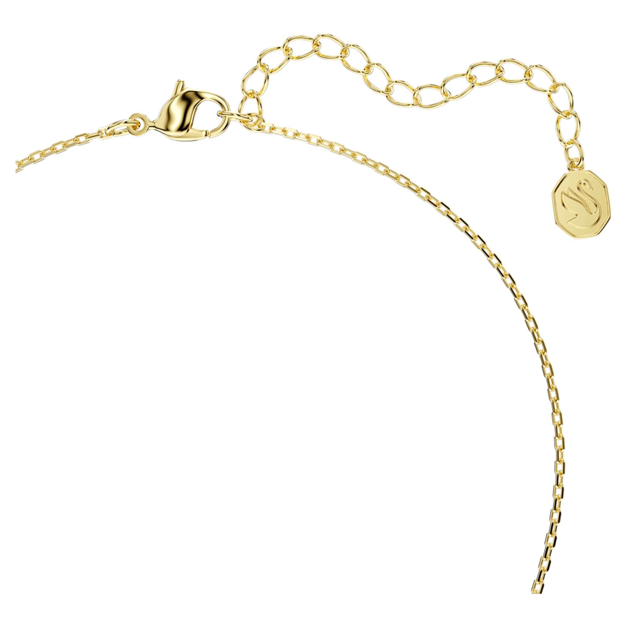 Swarovski Bella V pendant Round cut, Green, 18K gold finish