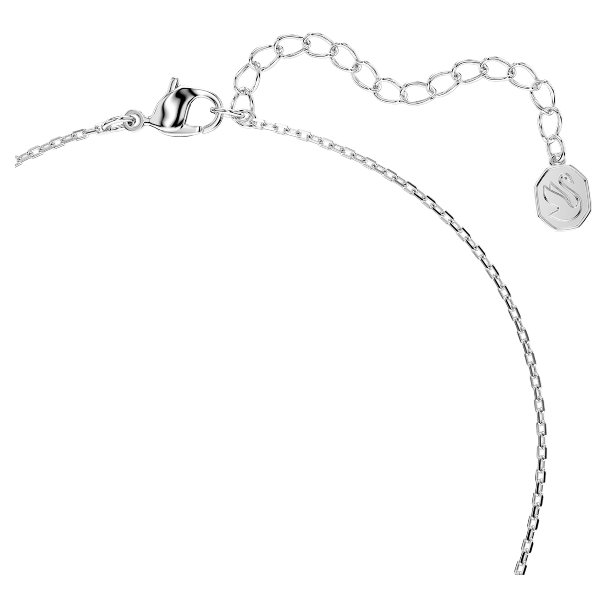 Swarovski Bella V pendant Round cut, Pink, Rhodium plated