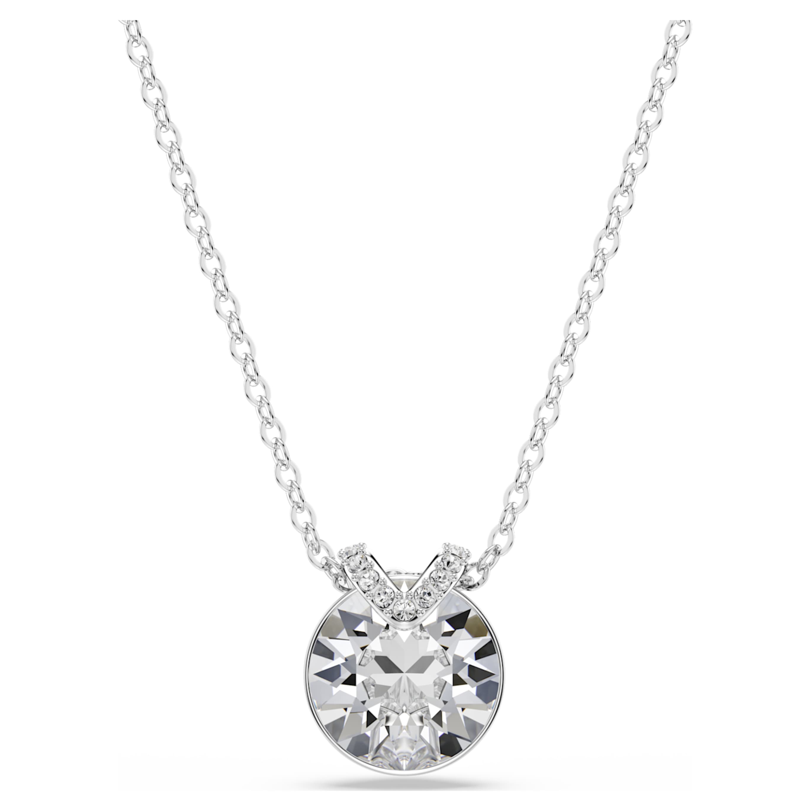Swarovski Bella V pendant Round cut, Green, 18K gold finish