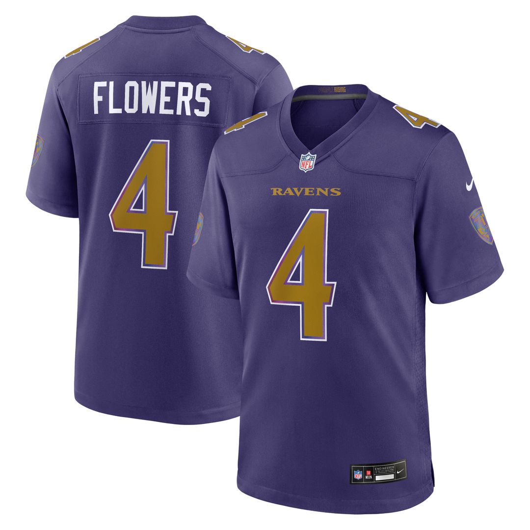 Zay Flowers Baltimore Ravens Nike Purple Alternate Game Jersey