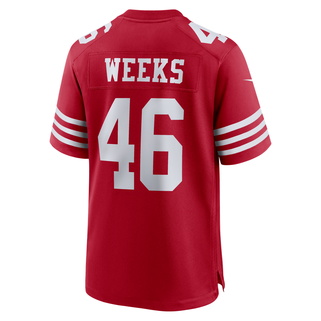 Jon Weeks San Francisco 49ers Nike Scarlet Team Game Jersey