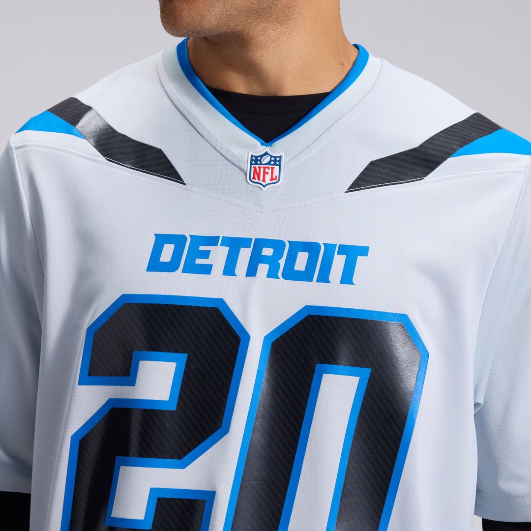 Barry Sanders Detroit Lions Nike Silver 2026 Rivalries Collection Game Jersey