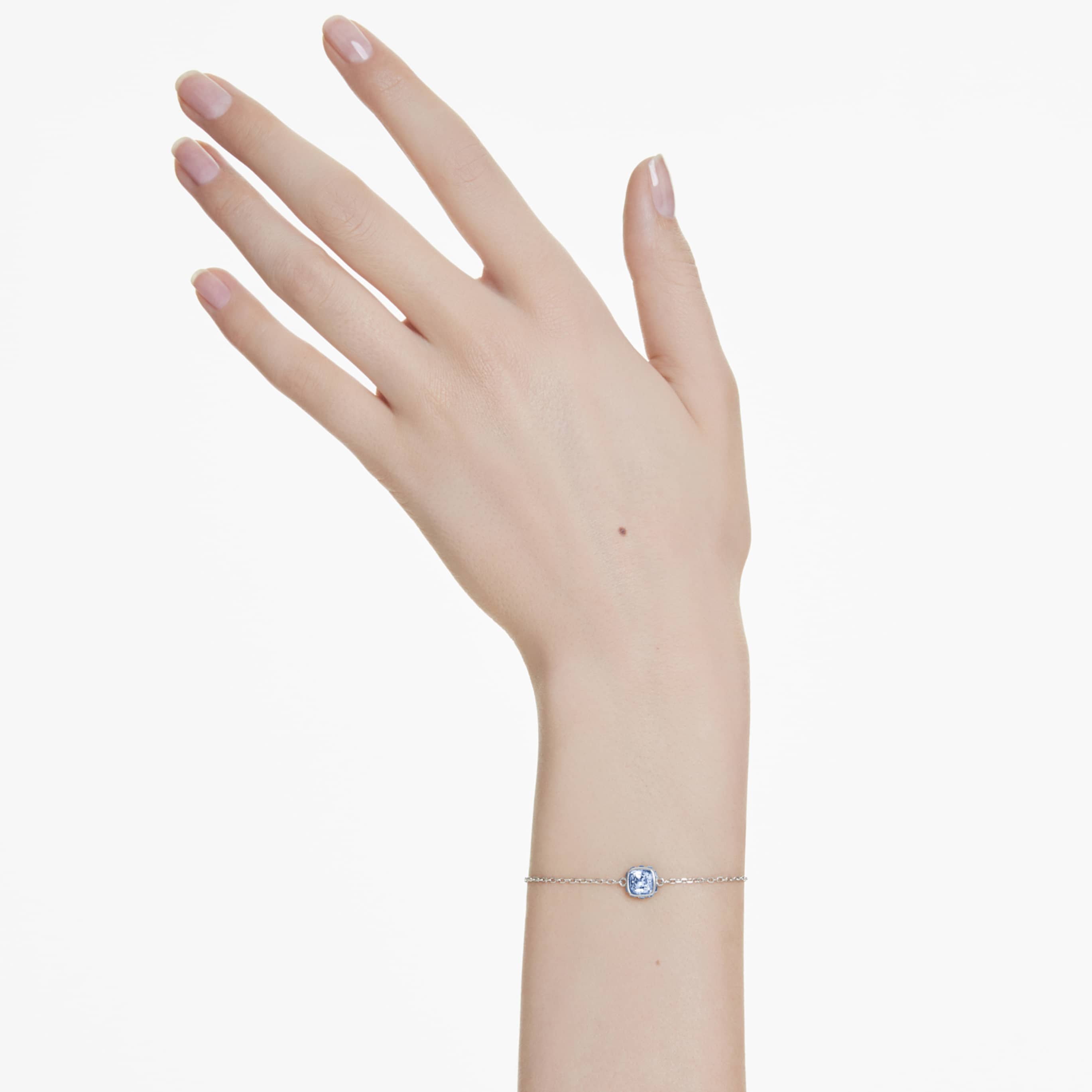 Swarovski Birthstone bracelet Square cut, November, Yellow, Rhodium plated