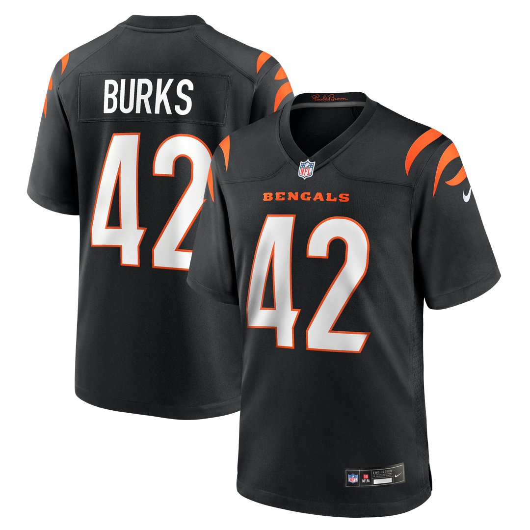 Oren Burks Cincinnati Bengals Nike Black Team Game Jersey
