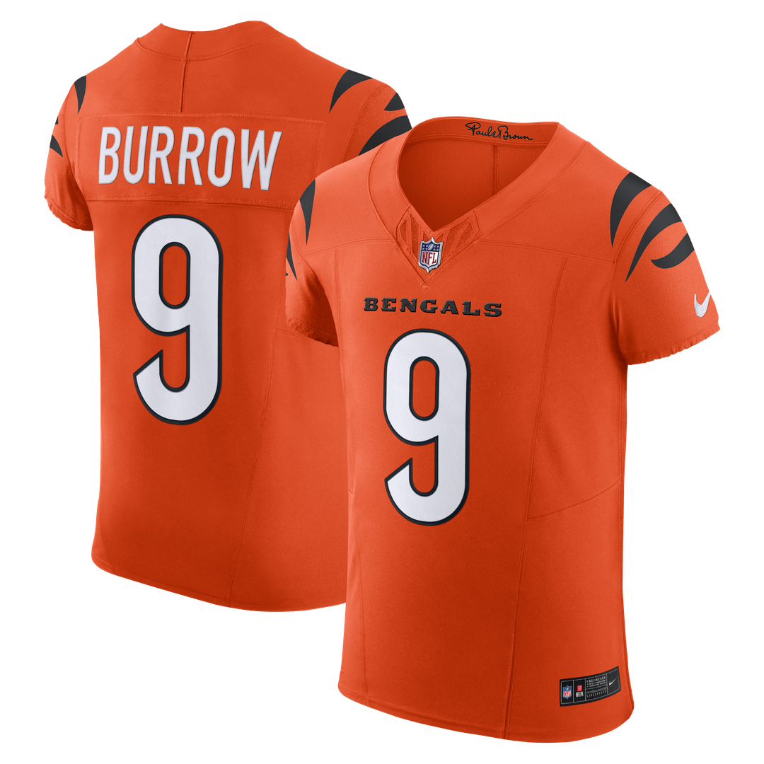 Joe Burrow Cincinnati Bengals Nike Orange Team Vapor F.U.S.E. Elite Jersey