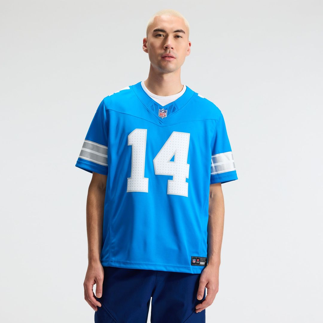 Amon-Ra St. Brown Detroit Lions Nike Blue Team Vapor F.U.S.E. Stitched Limited Jersey