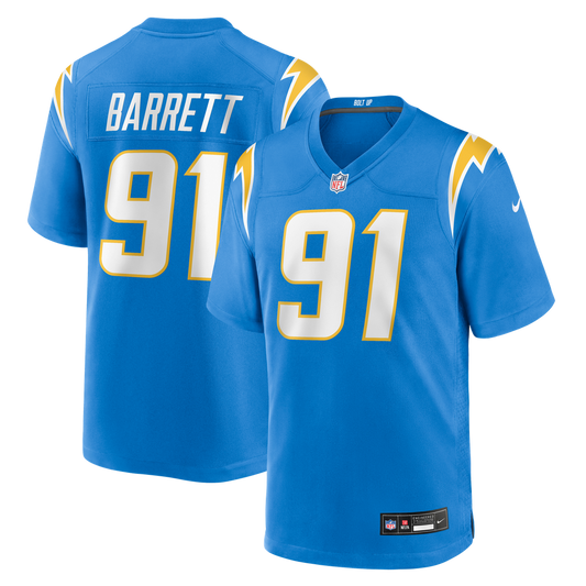 Nick Barrett Los Angeles Chargers Nike Powder Blue Team Game Jersey
