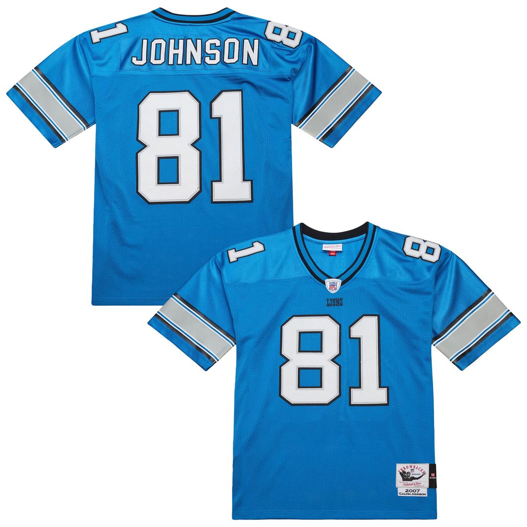 Calvin Johnson Detroit Lions Mitchell & Ness Black 2007 Authentic Throwback Jersey