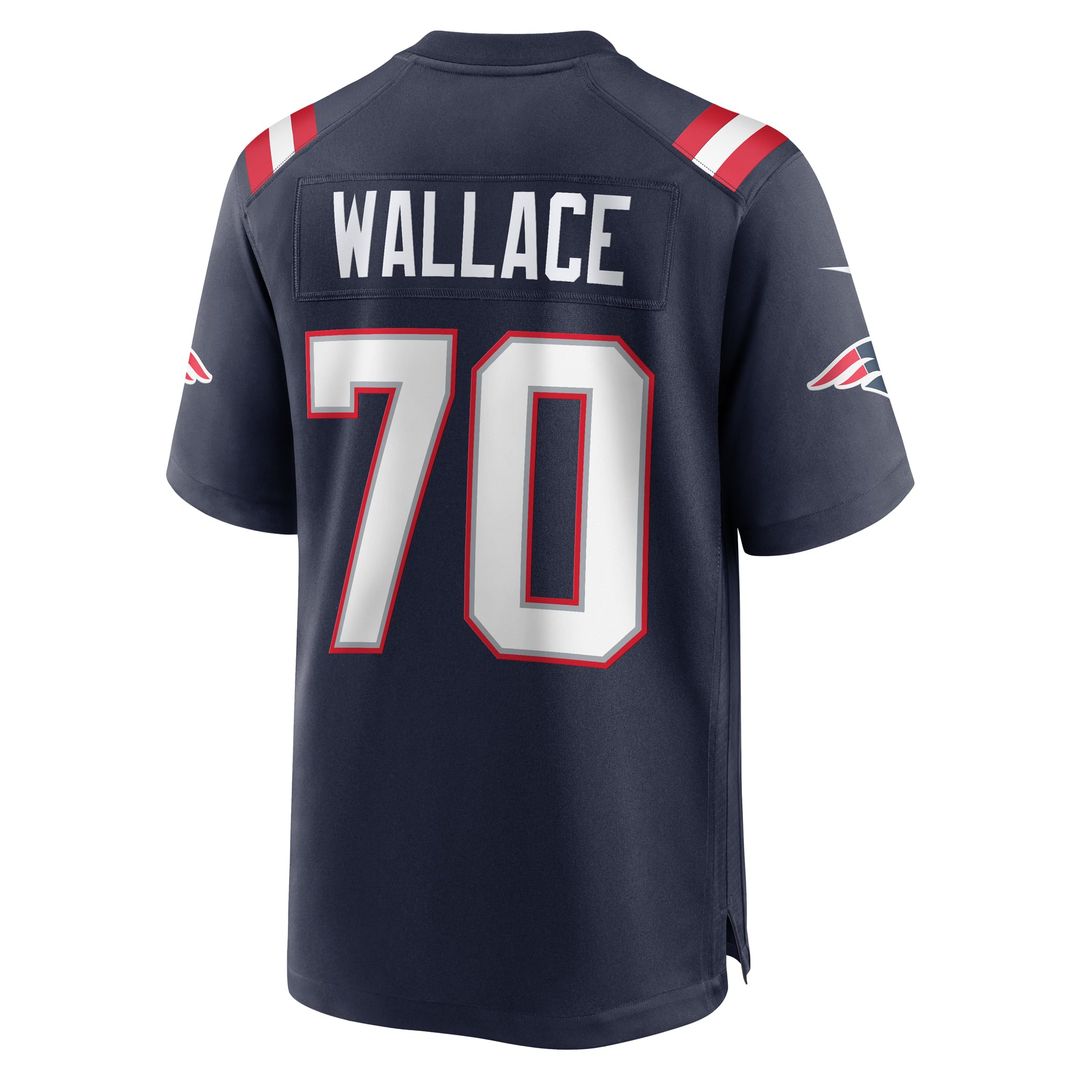 Caedan Wallace New England Patriots Nike Navy Game Jersey