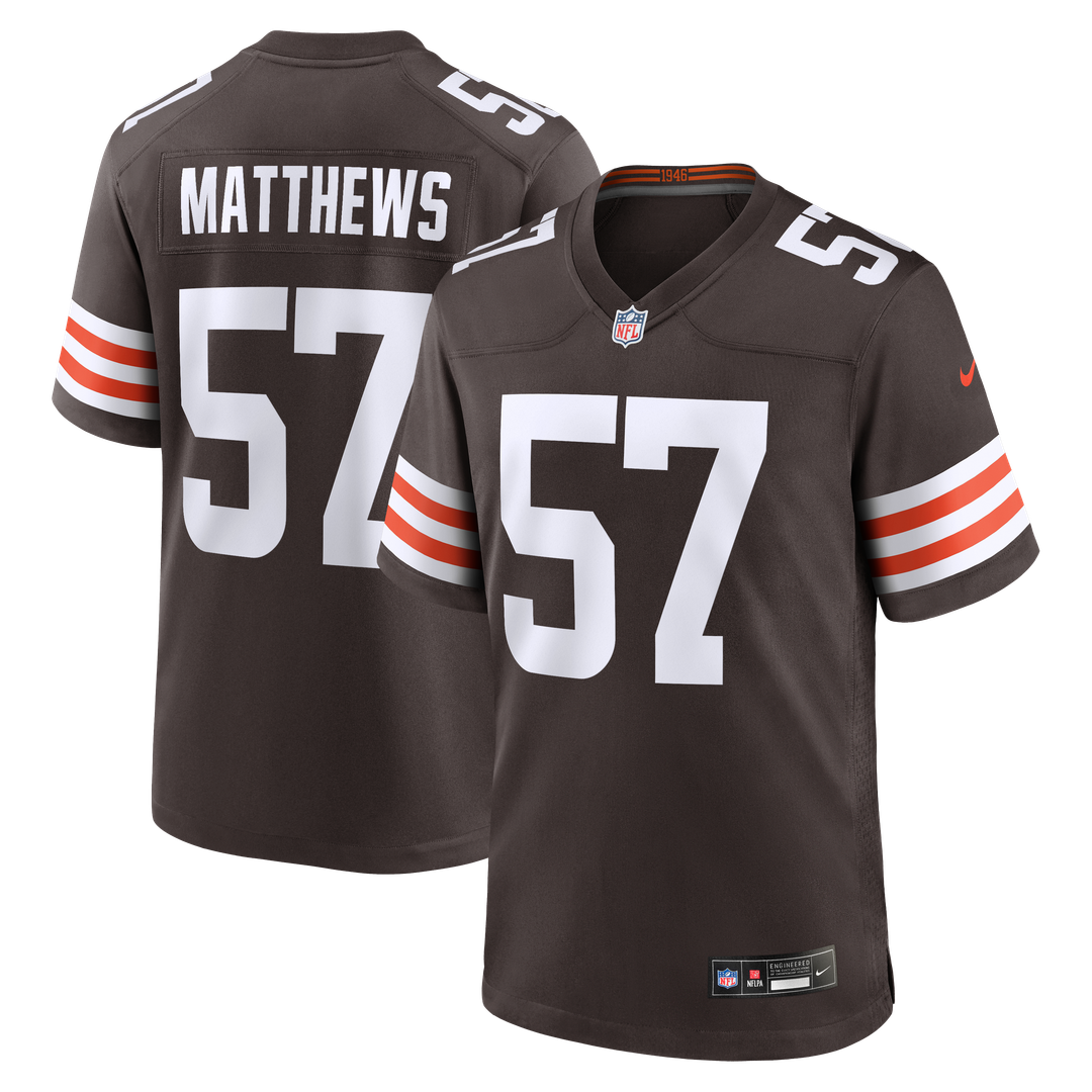 Clay Matthews Cleveland Browns Nike Brown Game Retired Player Jersey