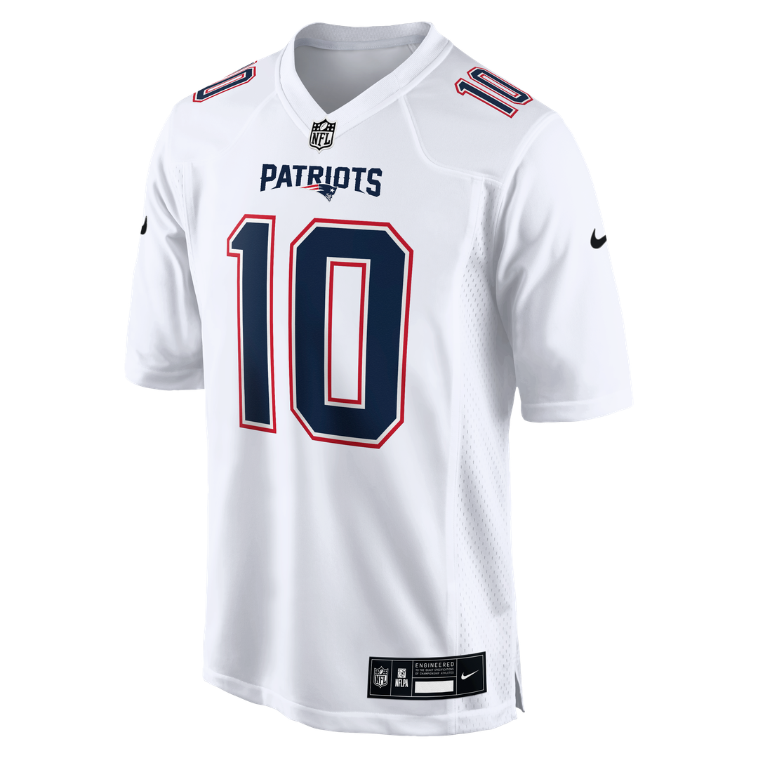 Drake Maye New England Patriots Nike Carbon Black Game Jersey