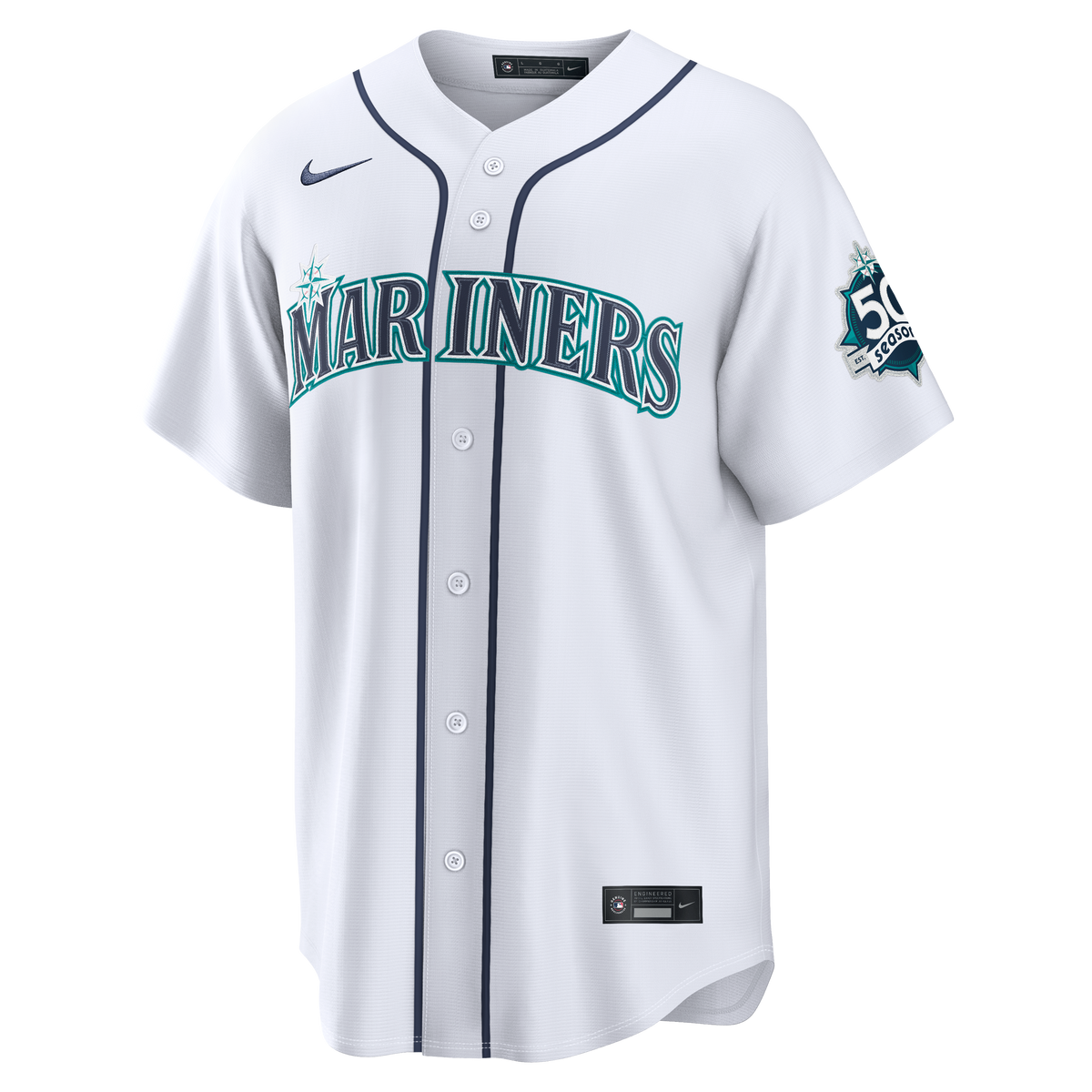 Seattle Mariners Julio Rodríguez Nike Teal Alternate Stadium 50th Season Patch Jersey