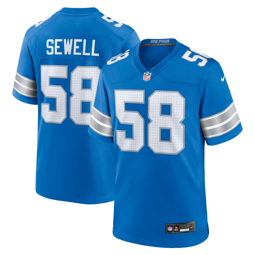Penei Sewell Detroit Lions Nike Blue Game Jersey