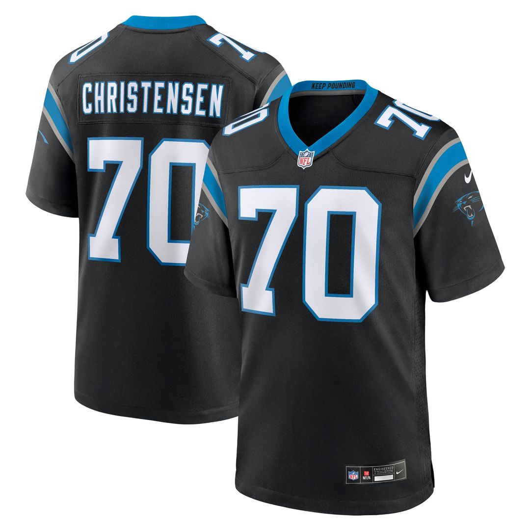 Brady Christensen Carolina Panthers Nike Black Team Game Jersey