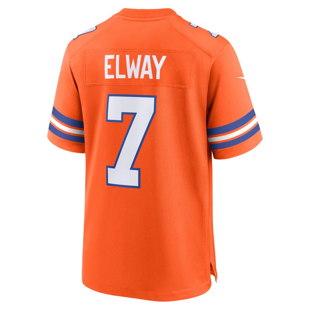 John Elway Denver Broncos Nike Orange Mile High Collection 1977 Throwback Retired Player Game Jersey