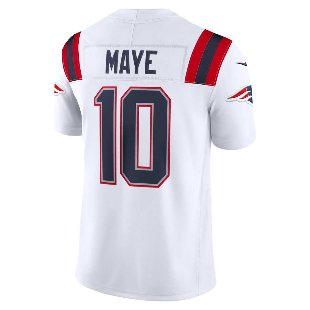 Drake Maye New England Patriots Nike White Vapor F.U.S.E. Stitched Limited Jersey