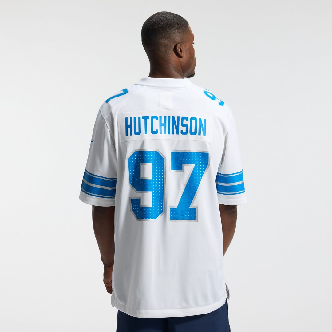 Aidan Hutchinson Detroit Lions Nike Blue Game Jersey