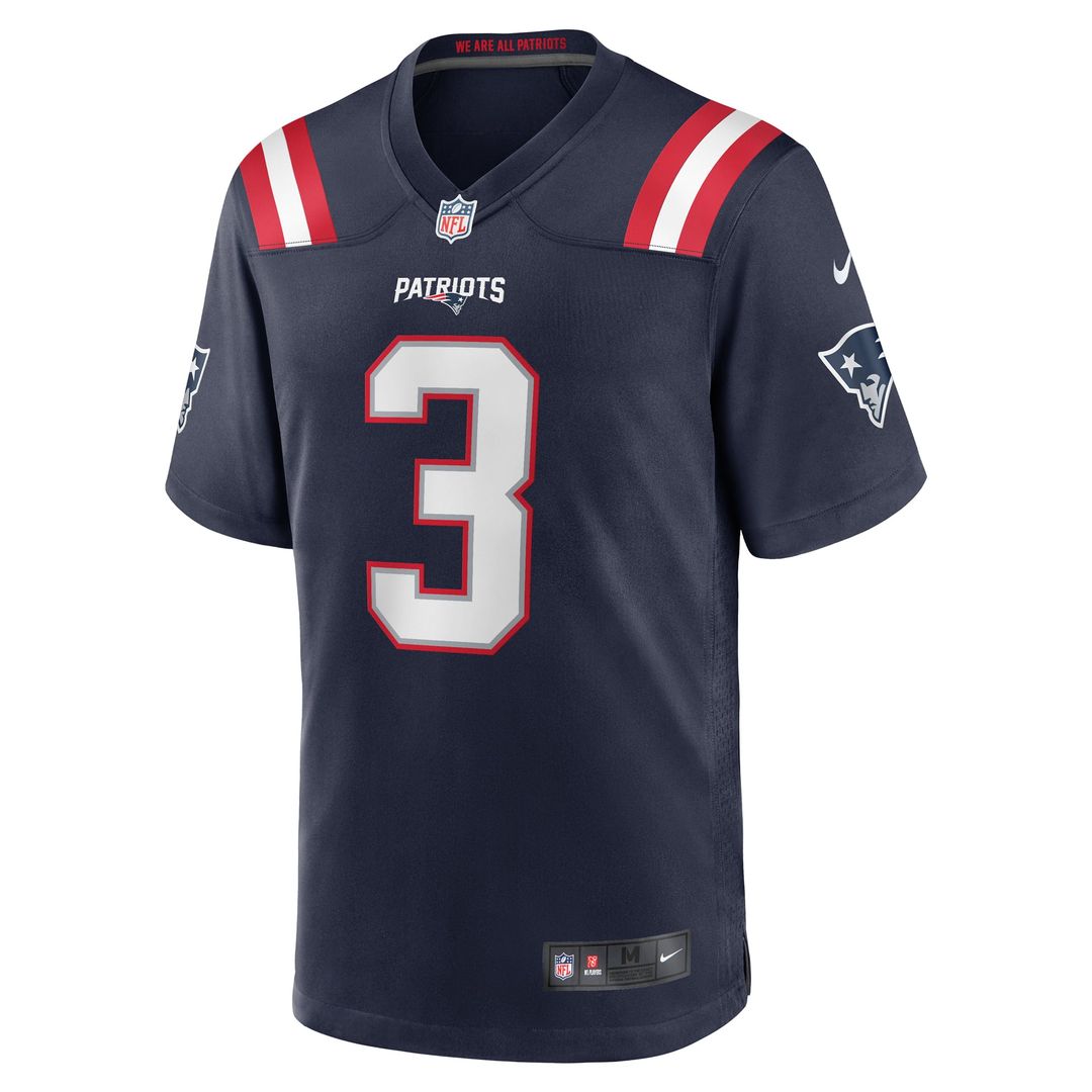DeMario Douglas New England Patriots Nike Navy Game Jersey