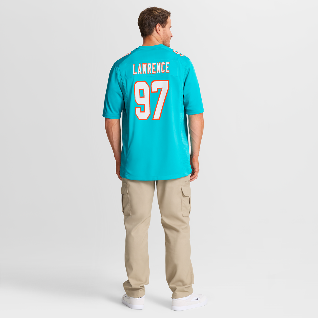 Rashard Lawrence Miami Dolphins Nike Aqua Team Game Jersey
