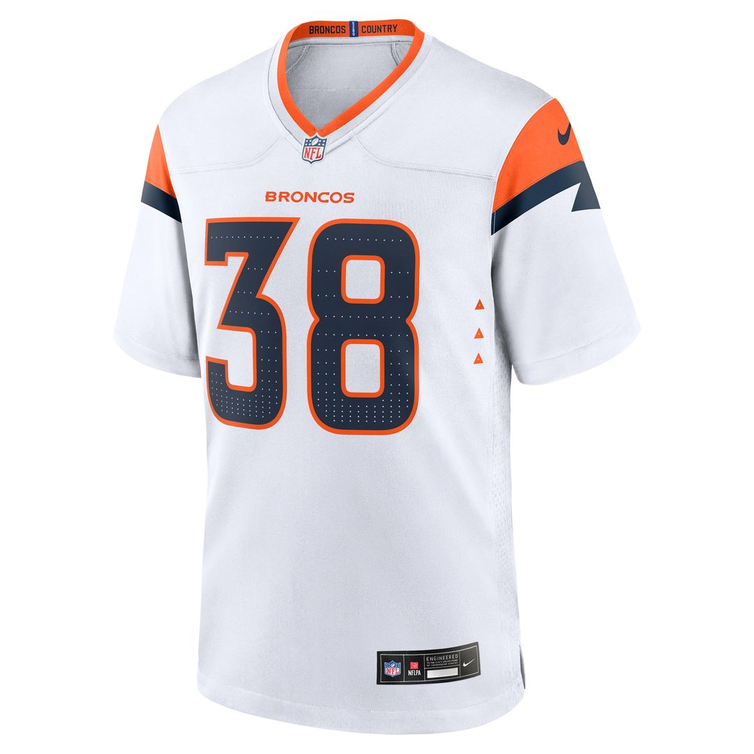 Jaleel McLaughlin Denver Broncos Nike White Game Jersey