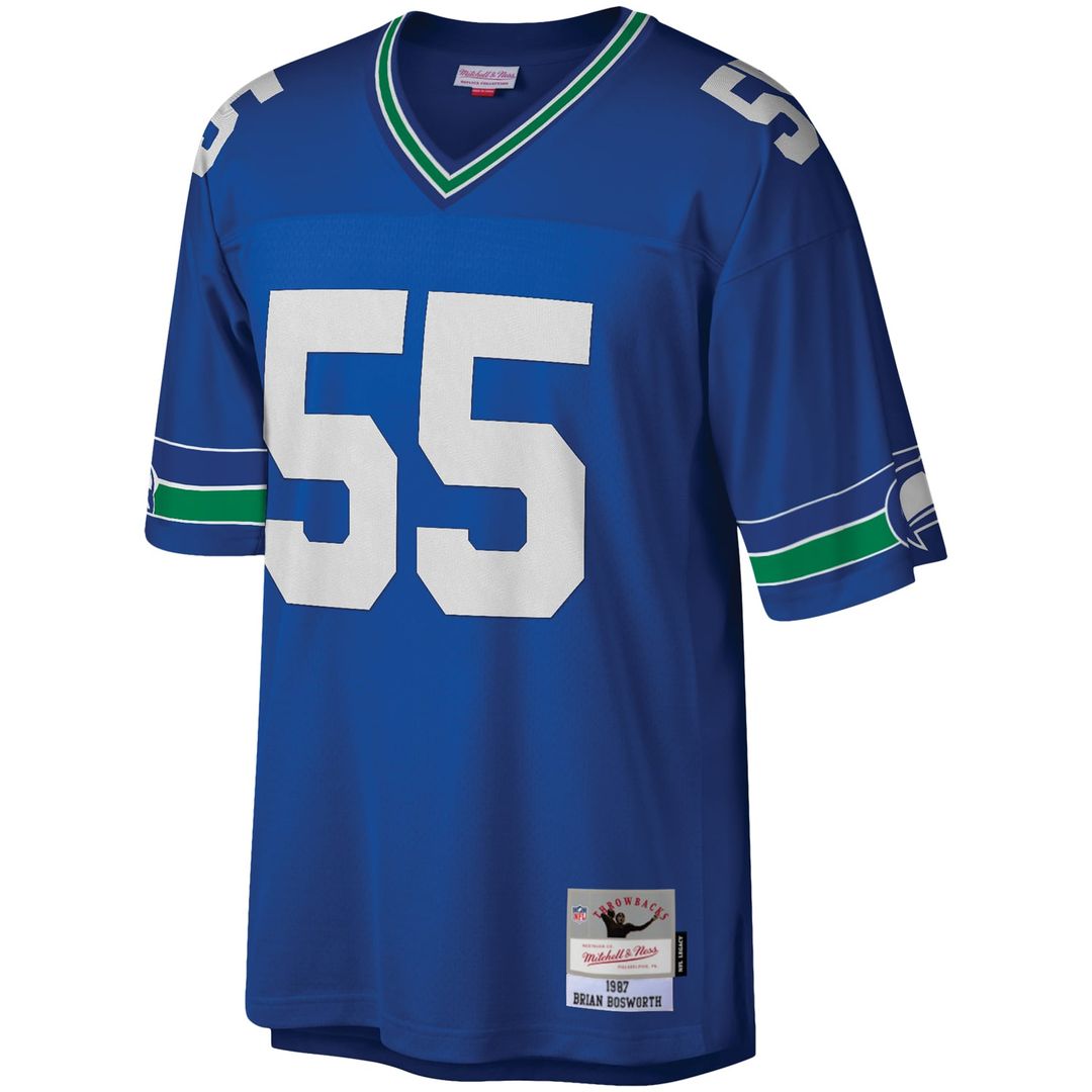Brian Bosworth Seattle Seahawks Mitchell & Ness Royal Legacy Replica Jersey