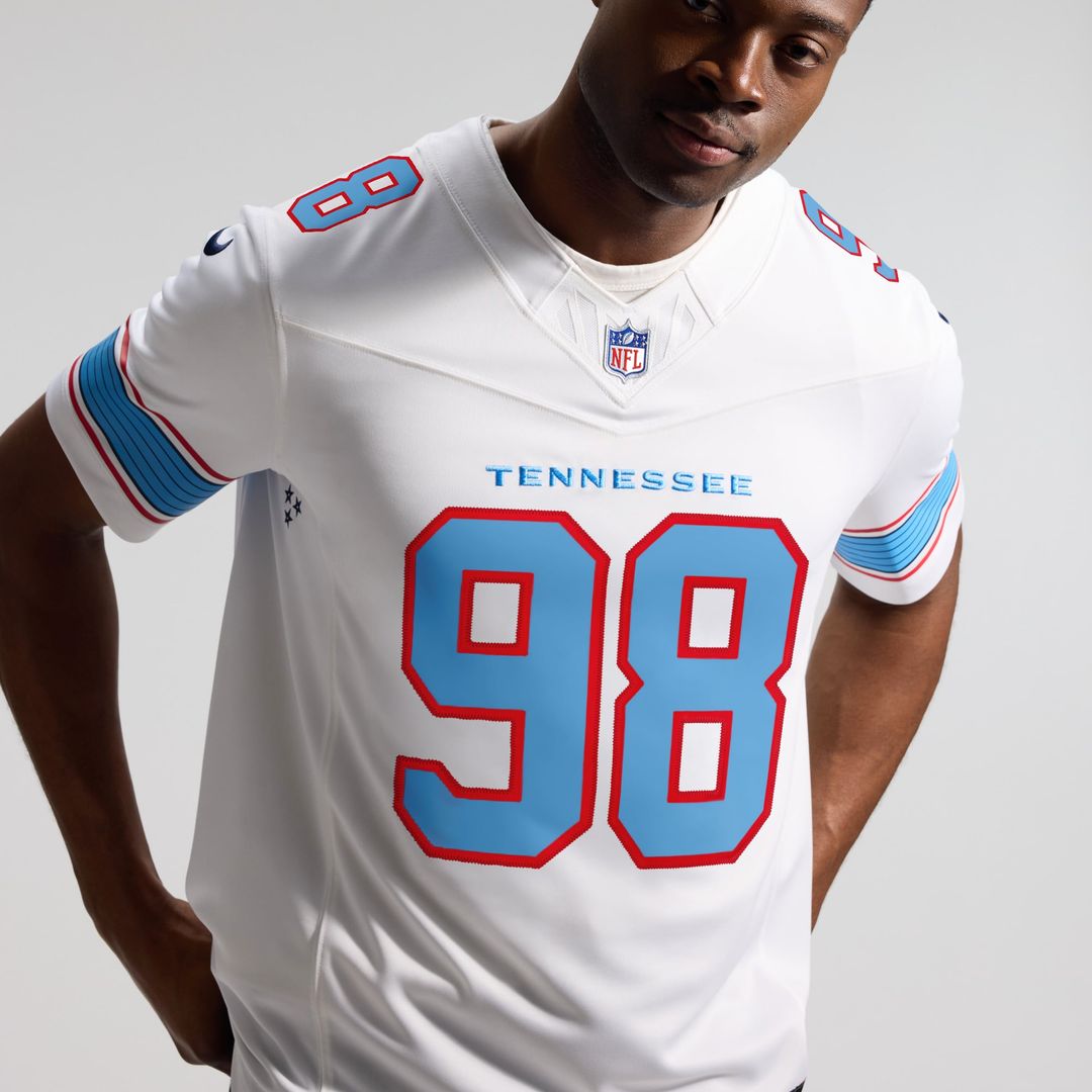 Jeffery Simmons Tennessee Titans Nike Light Blue Team Vapor F.U.S.E. Stitched Limited Jersey