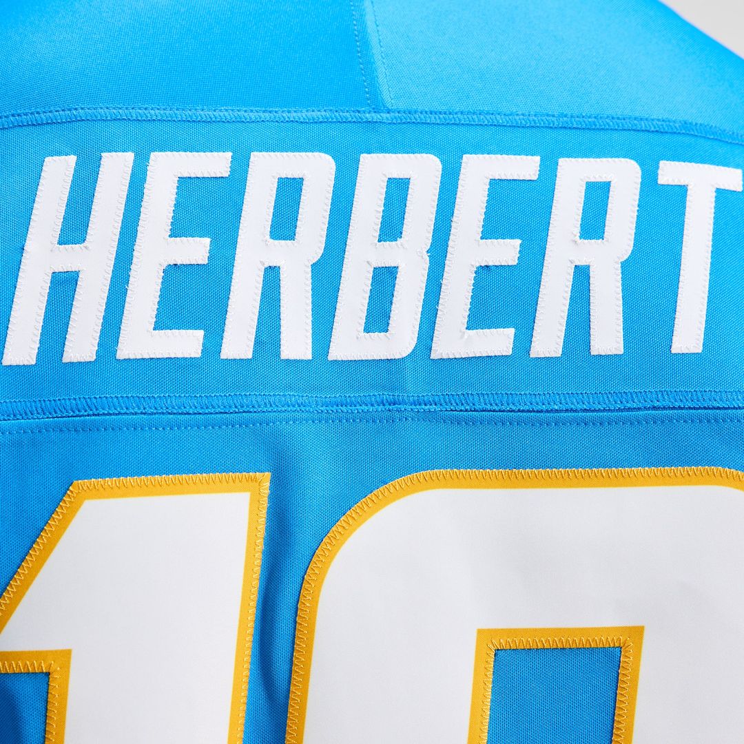 Justin Herbert Los Angeles Chargers Nike Powder Blue Team Vapor F.U.S.E. Stitched Limited Jersey