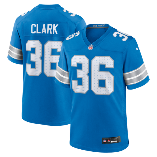 Chuck Clark Detroit Lions Nike Blue Team Game Jersey